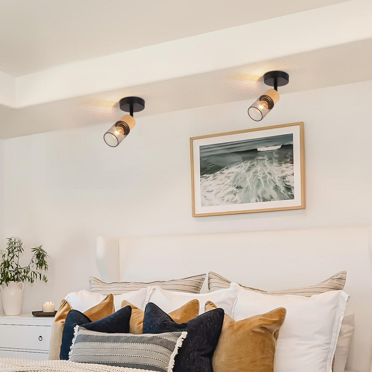 DECKENSTRAHLER Helliga 20/21/9 cm - Schwarz, Metall (9/20/21cm) - ZMH