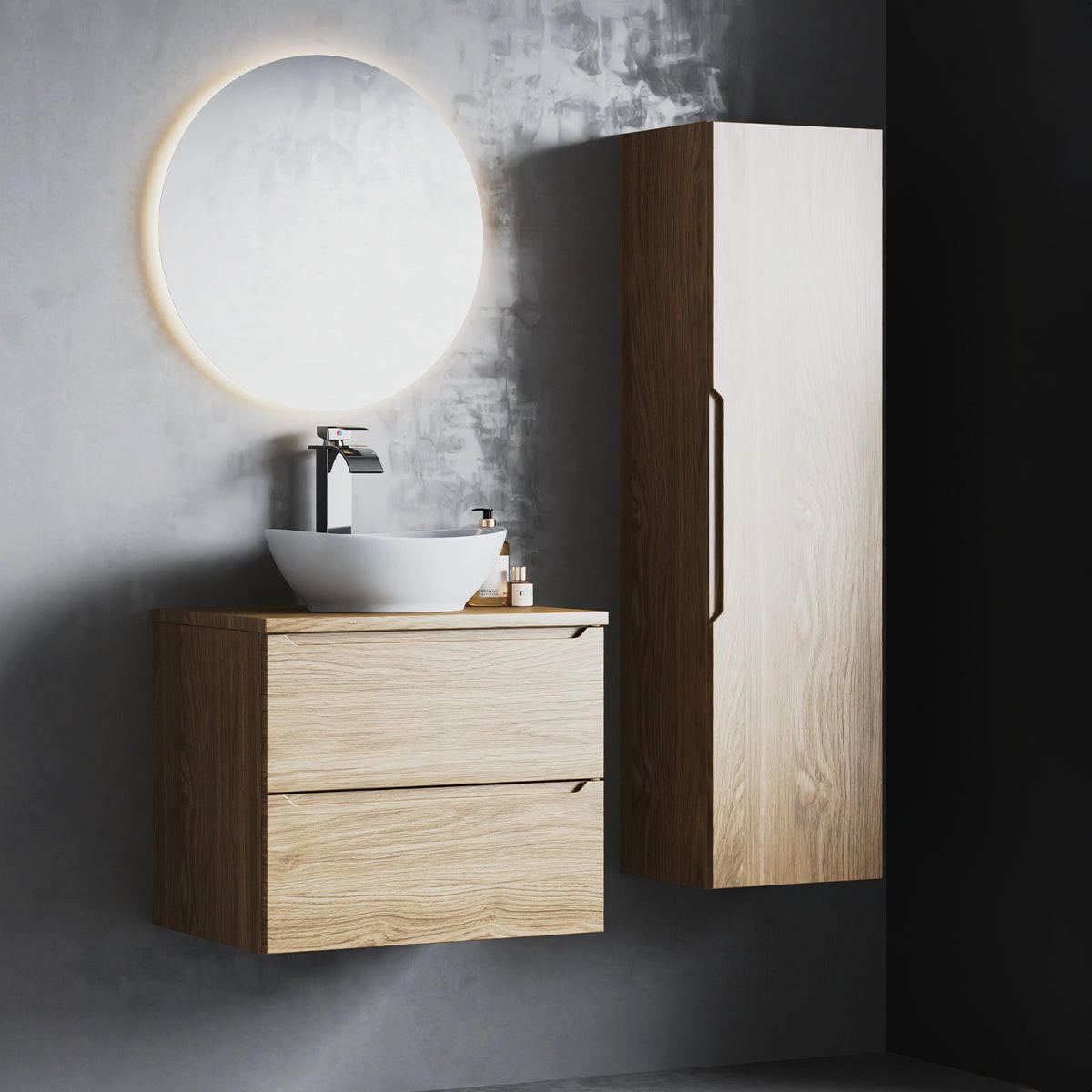 SKRINKA POD UMÝVADLO 60.6cm Viggo Drevo - hnedá, kompozitné drevo (60.6/52.2/46.5cm) - Petits-meubles