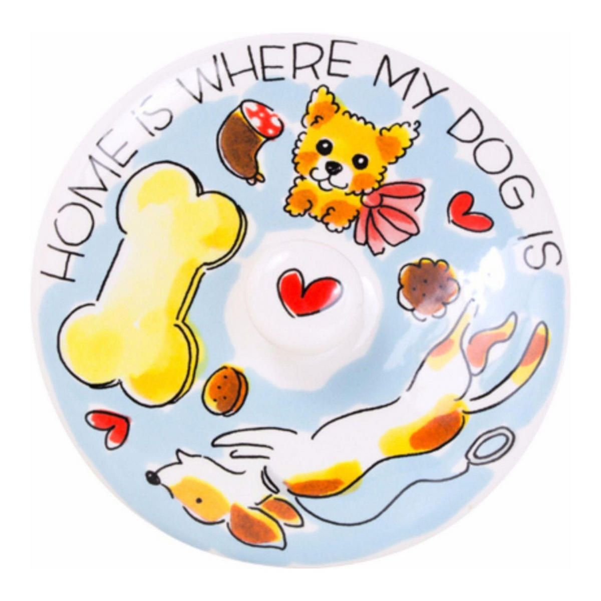 VORRATSDOSE Zuhause ist da, wo mein Hund ist in Bunt - 22,5cm - Multicolor, Keramik (16/22/16cm) - Blond Amsterdam