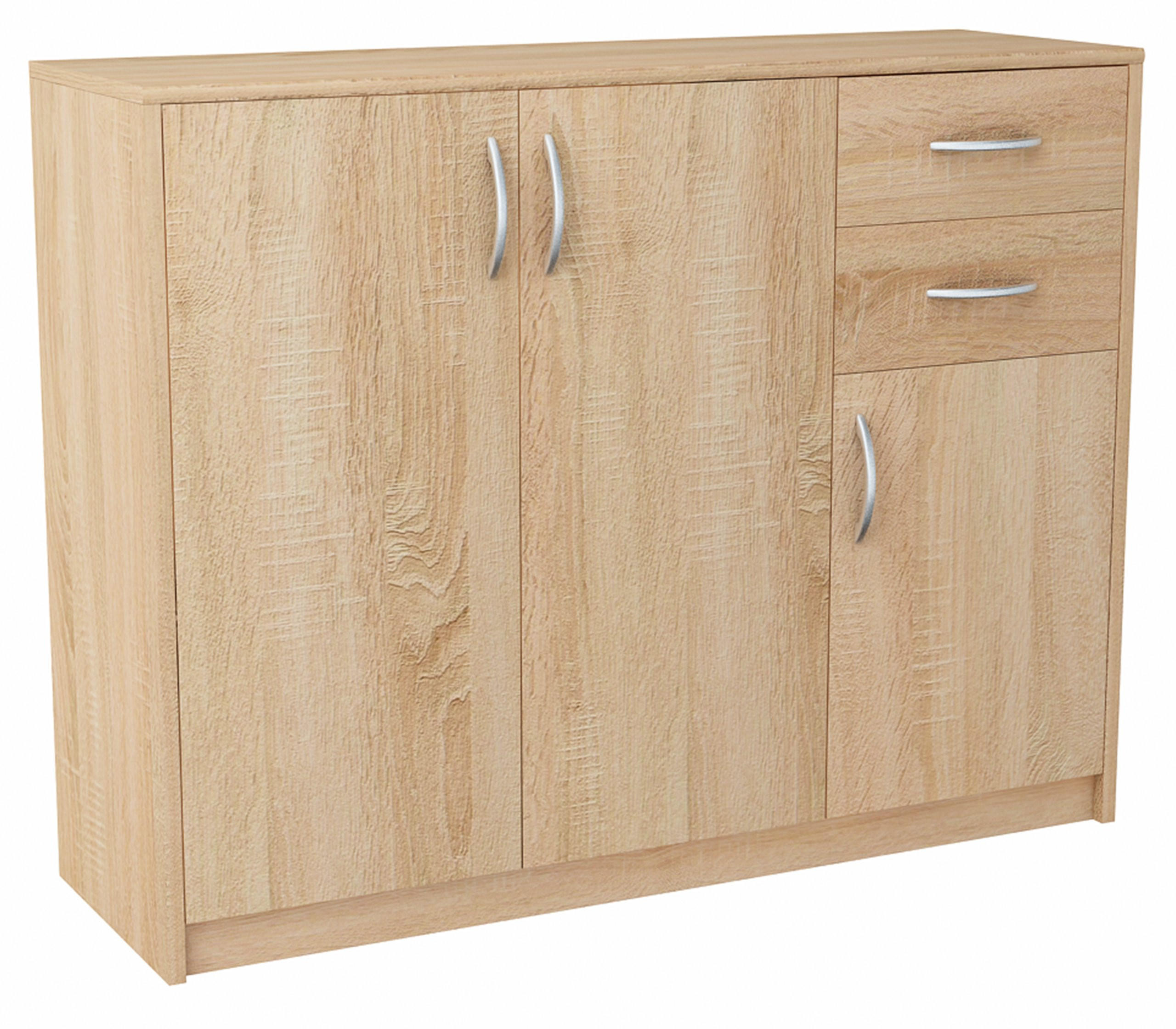 KOMMODE 3D2S Sonoma Eiche 110/35/85 cm - Sonoma Eiche, Holzwerkstoff (110/85/35cm) - Matkam Möbel