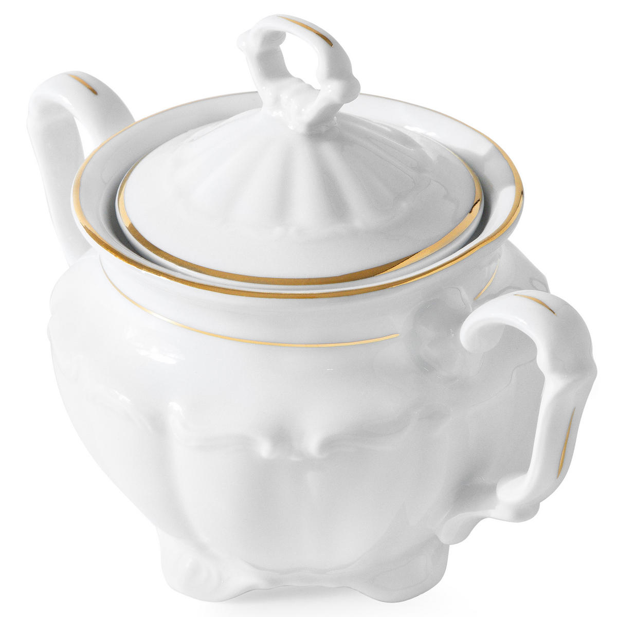 ZUCKERDOSE Chodziez MARIA TERESA Porzellan Weiß / Gold - Goldfarben/Weiß, Keramik (10/14cm) - KONSIMO®