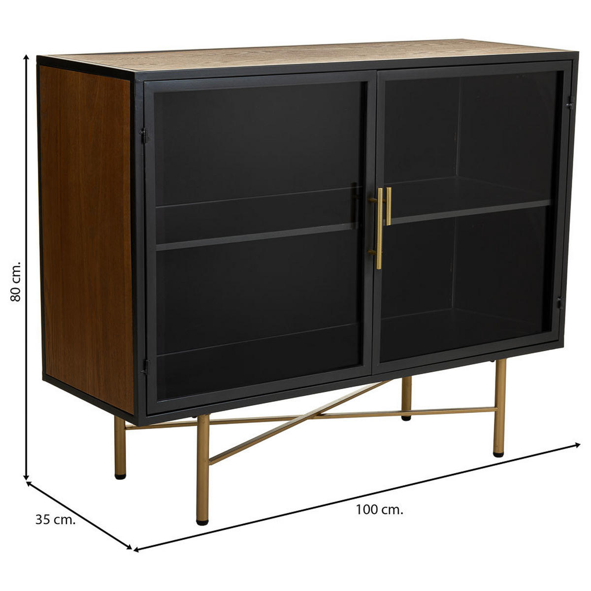 SIDEBOARD aus Holz 100x35x80 cm - Braun, Holz (100/80/35cm) - Wanderlust
