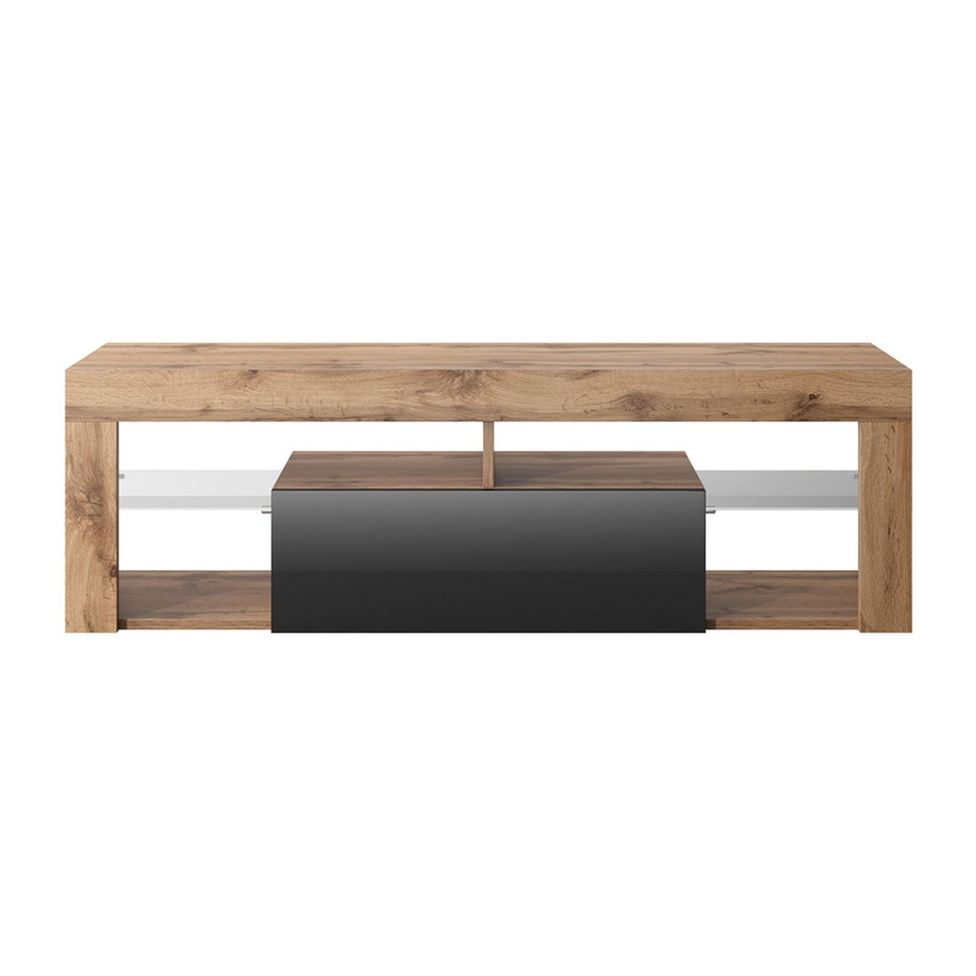 TV-HÄNGEBOARD Bianko Eiche / Schwarz 140 cm - Eichefarben/Schwarz, Holzwerkstoff (140/50.5/35cm) - Selsey