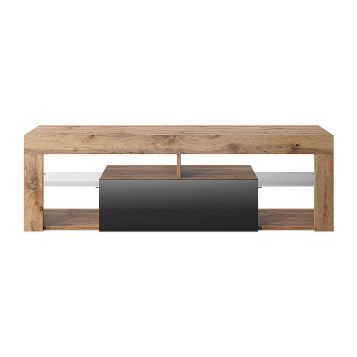 TV-HÄNGEBOARD Bianko Eiche / Schwarz 140 cm - Eichefarben/Schwarz, Holzwerkstoff (140/50.5/35cm) - Selsey