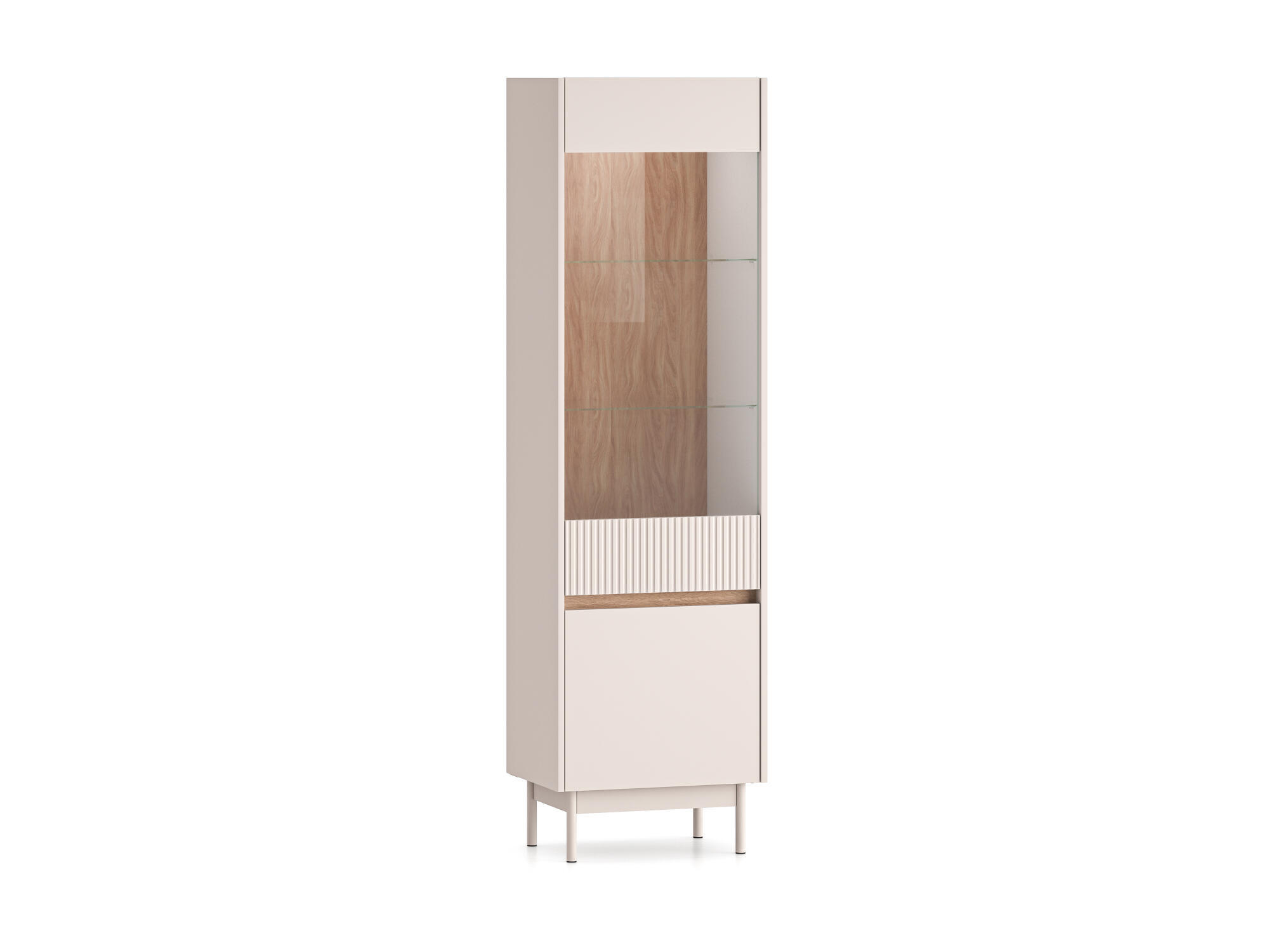 VITRINE DUNEA Beige 55x40x193 cm - Beige, Holzwerkstoff (55/193/40cm) - FURNLUX