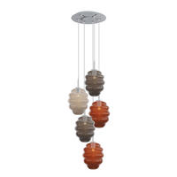 GALERIELEUCHTE Echos 5-flammig Mehrfarbig Ø 25cm - Multicolor/Weiß, Glas (25/25/28cm) - s.luce