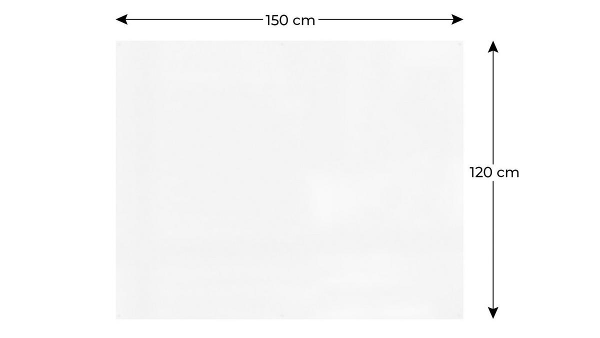 MAGNETPLATTE rahmenloses SLIMboard - Magnetisches trocken abwischbares Whiteboard 150x120 cm - Weiß, Metall (150/120/0.3cm) - ALLboards