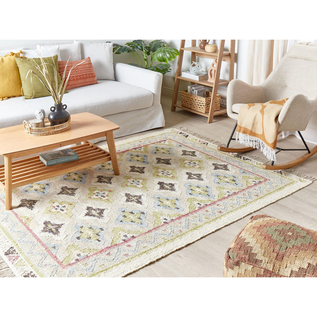 Thumbnail - Beliani Teppich, Mehrfarbig, Naturmaterialien, Orientalisch, Rechteckig, 160x230 cm, Teppiche & Böden, Teppiche, Flachge...