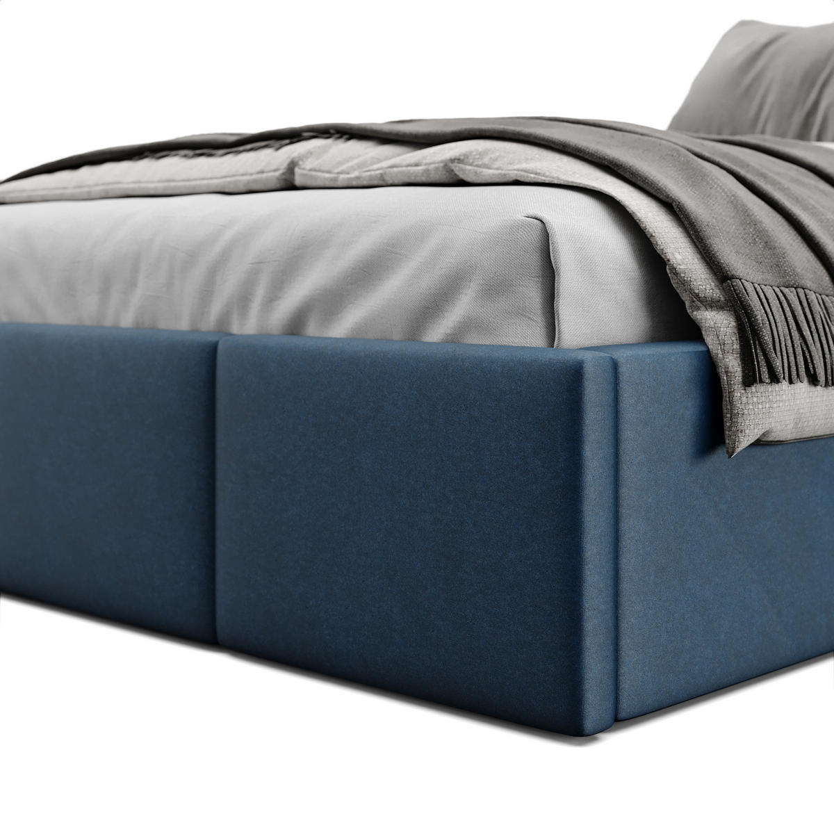 POLSTERBETT für Schlafzimmer Bett mit Stauraum Dunkelblau 120x200cm - Dunkelblau, Holzwerkstoff/Textil (120/200cm) - Muralo