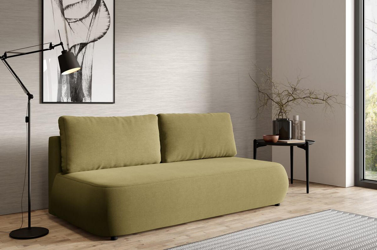 SCHLAFSOFA mit Bettkasten Grün - Schwarz/Grün, Holz/Holzwerkstoff (210/82/106cm) - Furnisell