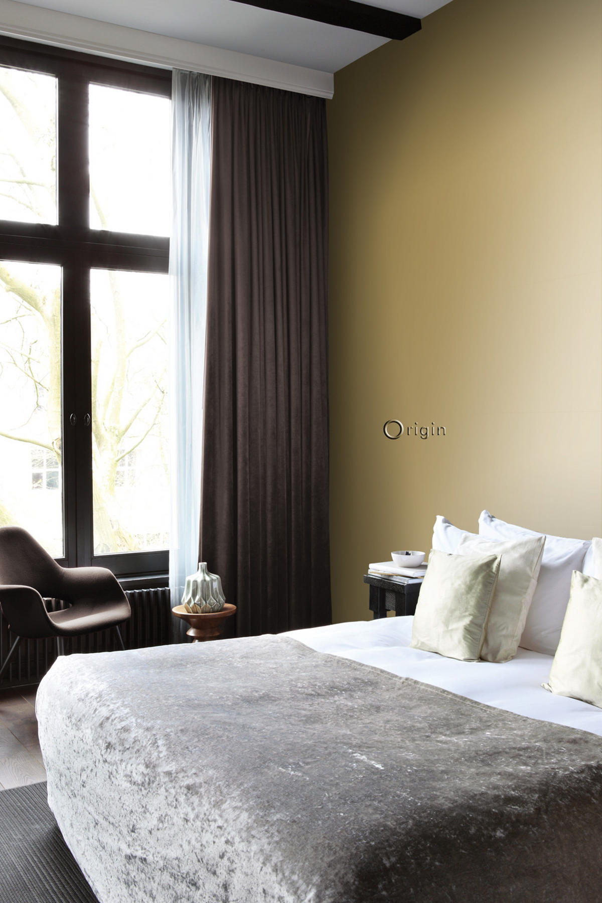 TAPETE Uni 53 cm x 10.05 m - Goldfarben, Papier (53/1000cm) - Origin Wallcoverings