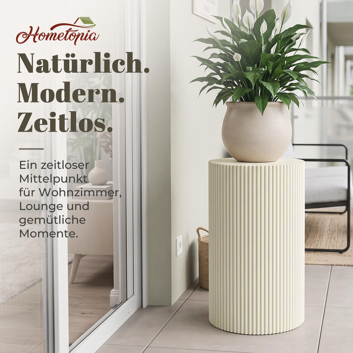 BEISTELLTISCH Rund Beige, MDF | B30 x T30 x H50 cm - Beige, Holzwerkstoff (30/30/50cm) - Hometopia
