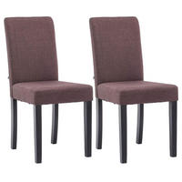 STUHL 2er Set Stoff braun - Schwarz/Braun, Holz/Textil (41/91/47cm) - CLP