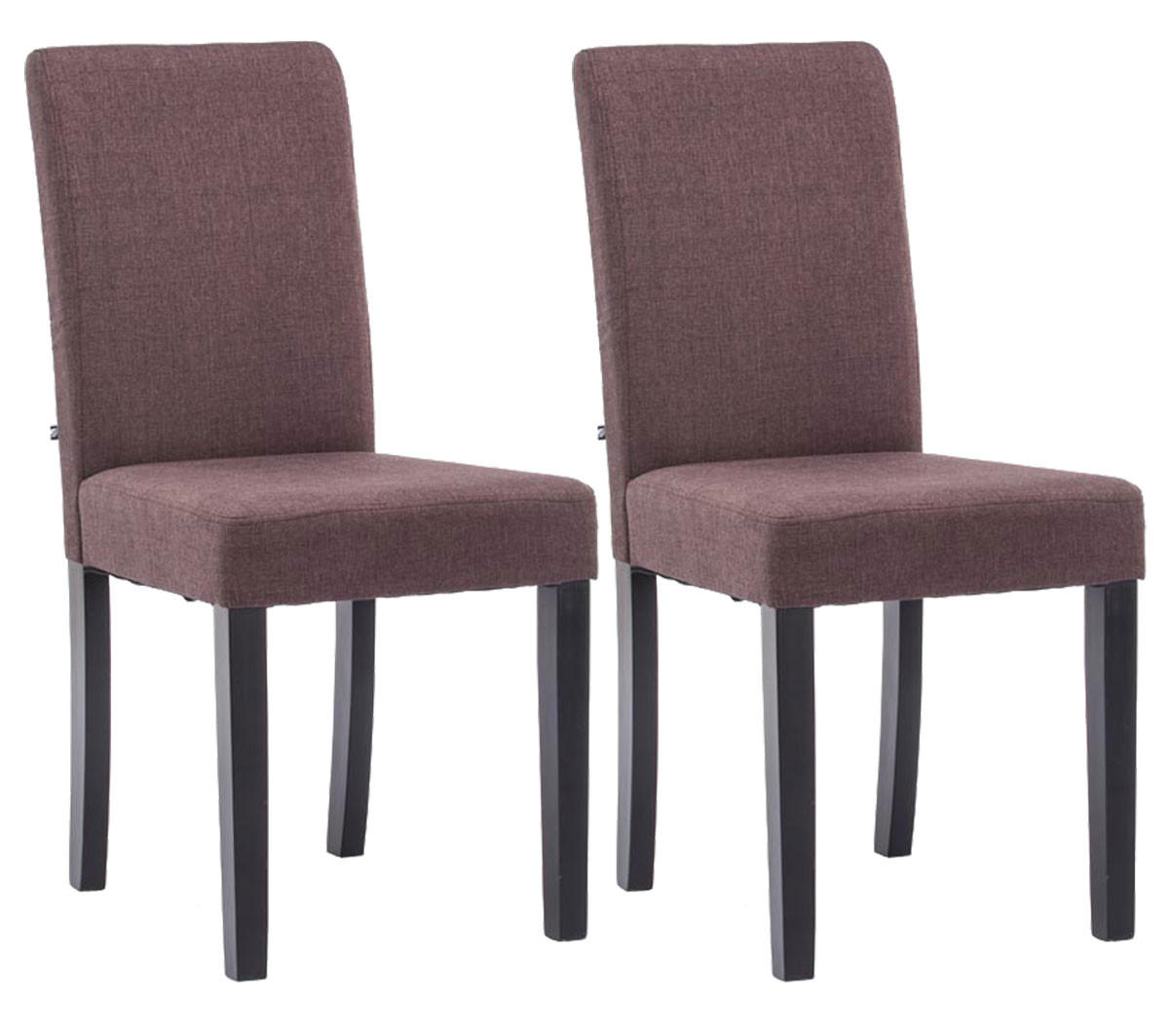 STUHL 2er Set Stoff braun - Schwarz/Braun, Holz/Textil (41/91/47cm) - CLP
