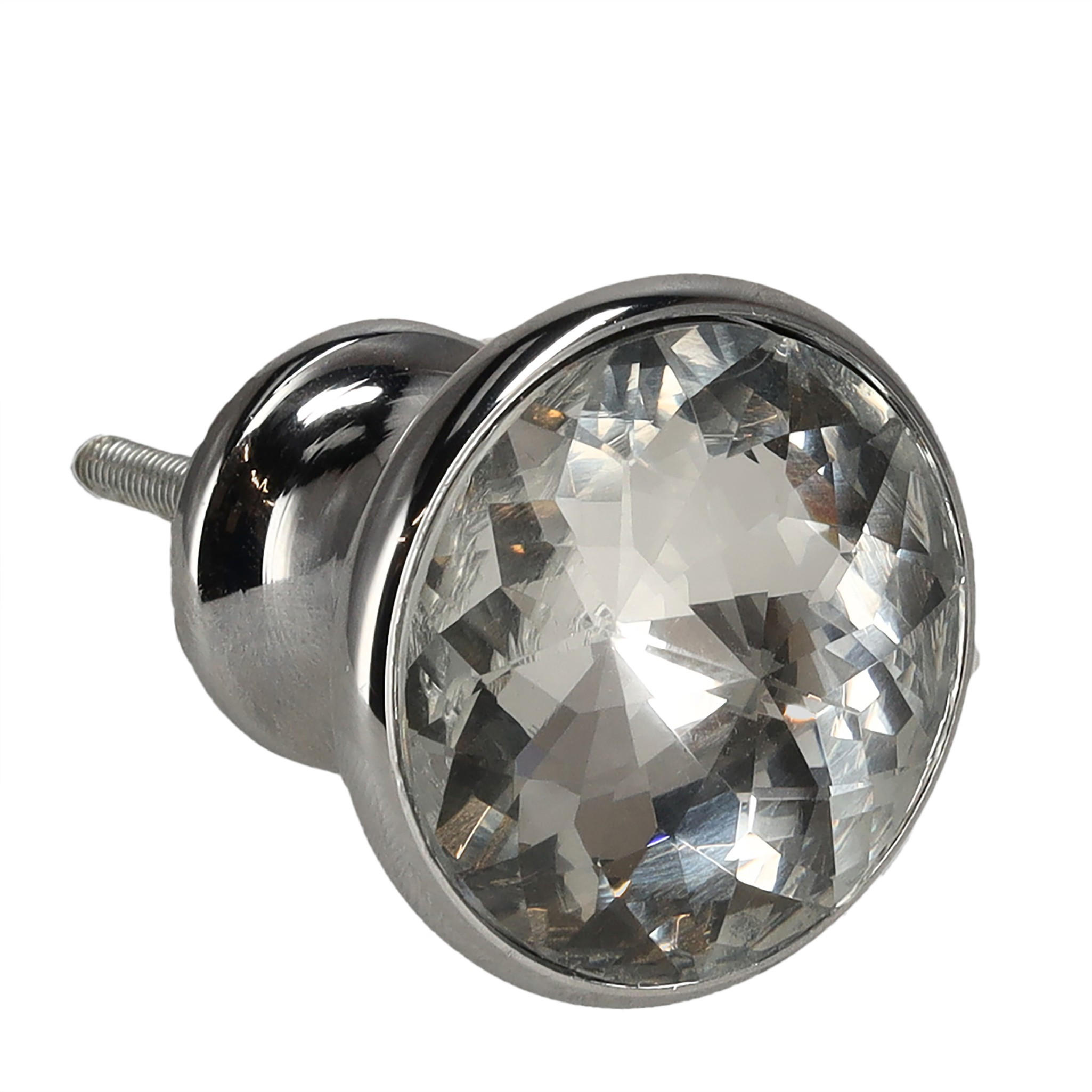 DREHKNOPF Diams - Silberfarben, Glas (3/3/7cm) - home&you