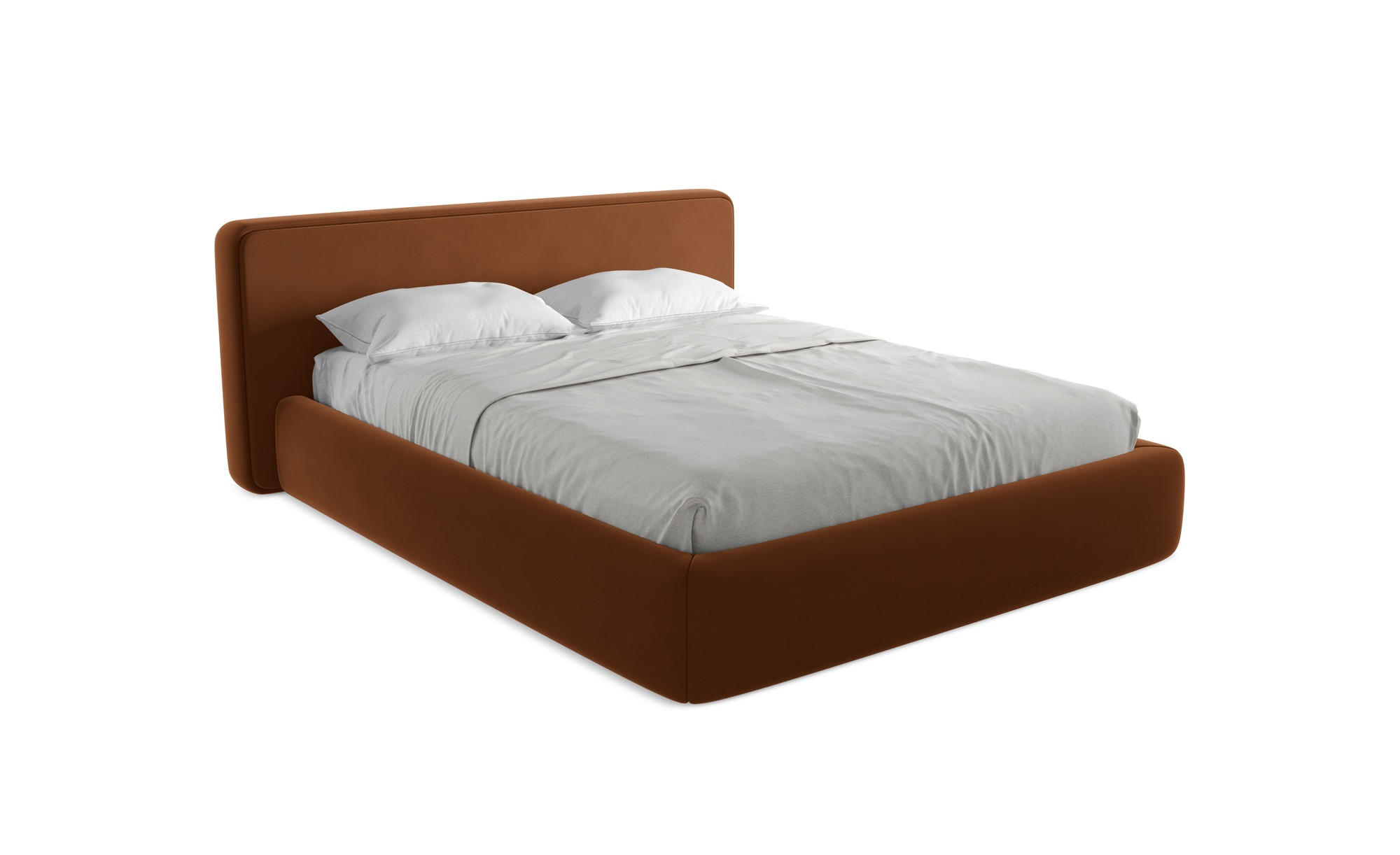 POLSTERBETT mit Bettkasten und Lattenrost 200x225 Orange - Terracotta/Schwarz, Kunststoff/Textil (160/200cm) - Makamii