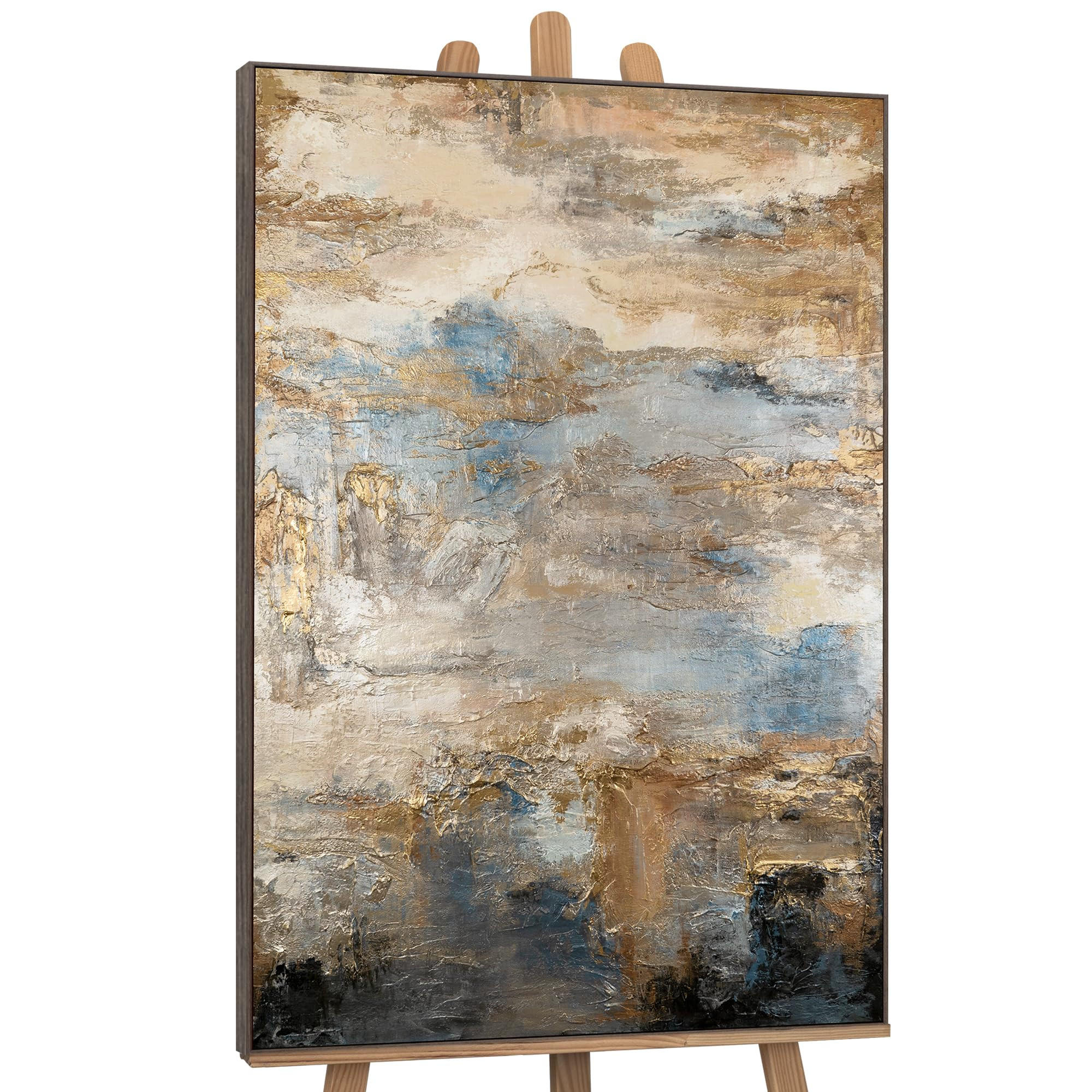 GEMÄLDE Glanz und Eleganz Schattenfugenrahmen Grau 120x80 cm - Grau, Holz (120/80cm) - YS-art gallery