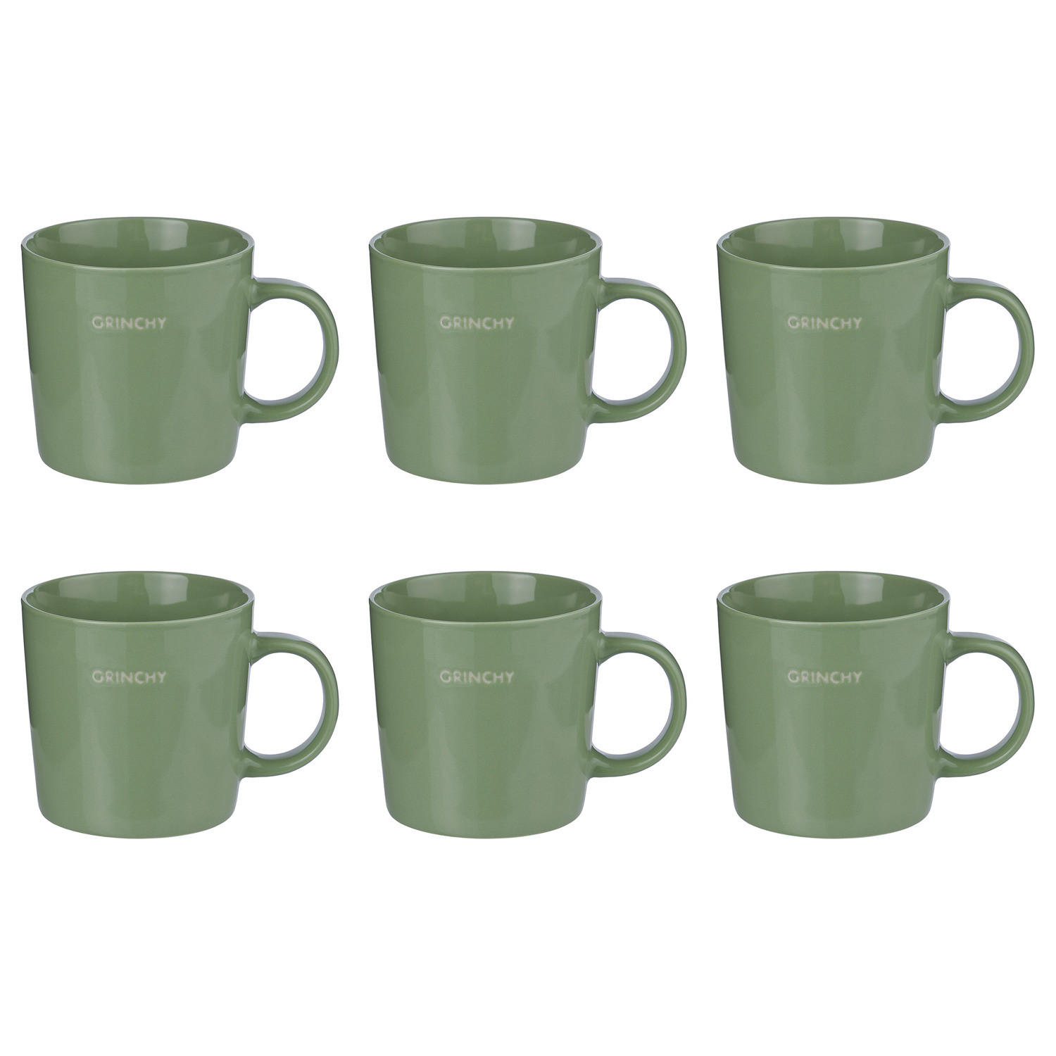 TASSE (6er Set) Good Vibes Grinchy - Grün, Keramik (0.4L) - BUTLERS