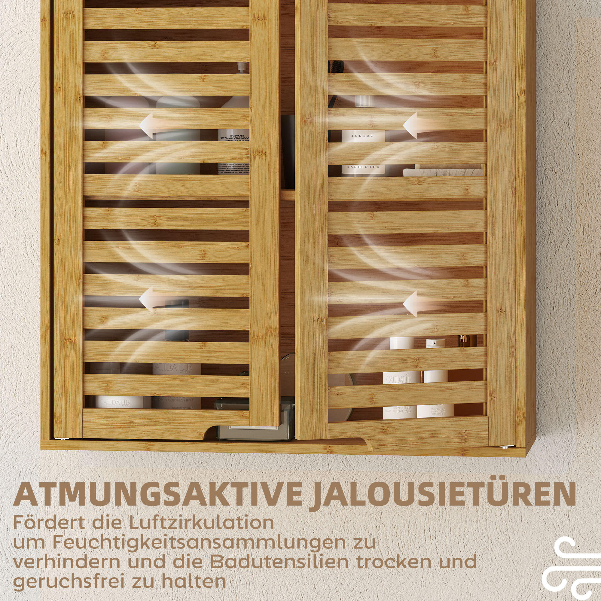 Homcom Badezimmerschrank Natur 20x60x60 cm