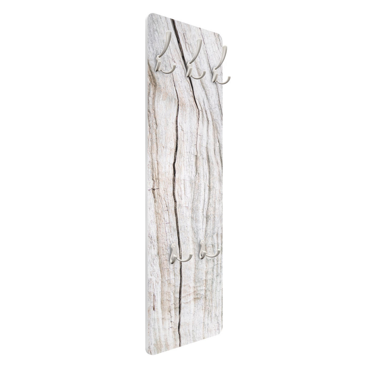 WANDGARDEROBE - Holzstruktur mit Rissen 34/105 cm - Weiß, Holzwerkstoff (34/105/1.6cm) - Bilderwelten