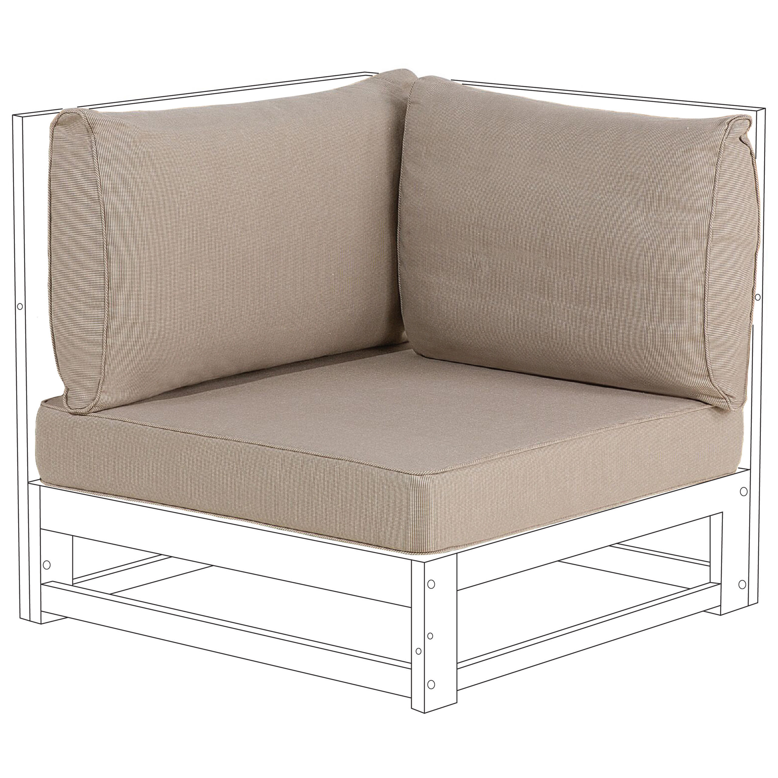 OUTDOOR-KISSENBEZUG Set Taupe Timor - Taupe, Textil (68/12cm) - Beliani