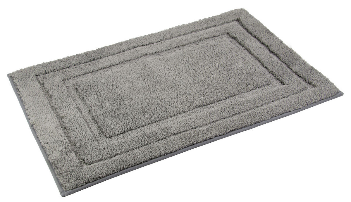 BADEMATTE, 50x80 cm, 100% Polyester, Grau - Grau, Textil (50/80cm) - Zollner