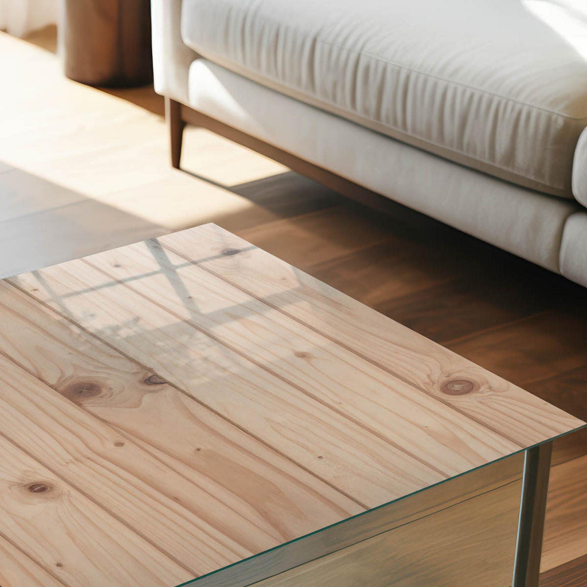 GLASPLATTE 80x60 cm – Holzstruktur - Braun, Glas (0.4/80/60cm) - ArtPrintCave