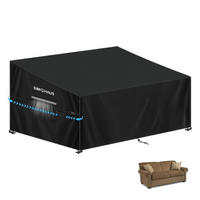 ABDECKHAUBE für Gartensofa 135x85x81/61cm Wasserdicht UV-Beständig 420D Oxford Grau - Schwarz, Textil (85/81/135cm)