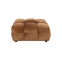 SITZHOCKER Hackman Samt Cognac/ Braun - Braun, Kunststoff (100/45/100cm) - Dutchbone