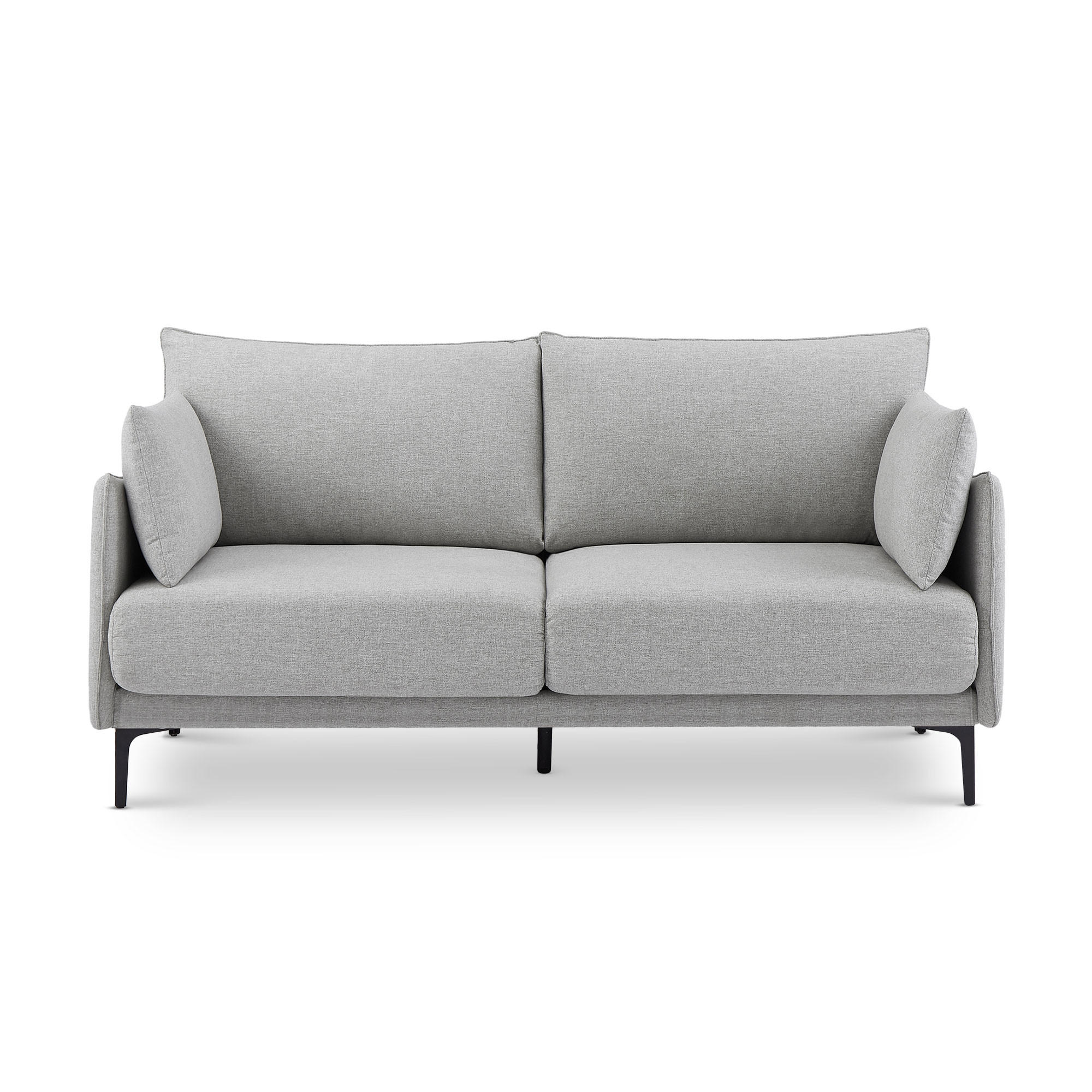 SOFA 2-Sitzer Sasha industrielles aus hellgrauem Stoff - Hellgrau/Schwarz, Holzwerkstoff/Textil (173/86/85cm) - Sicaan