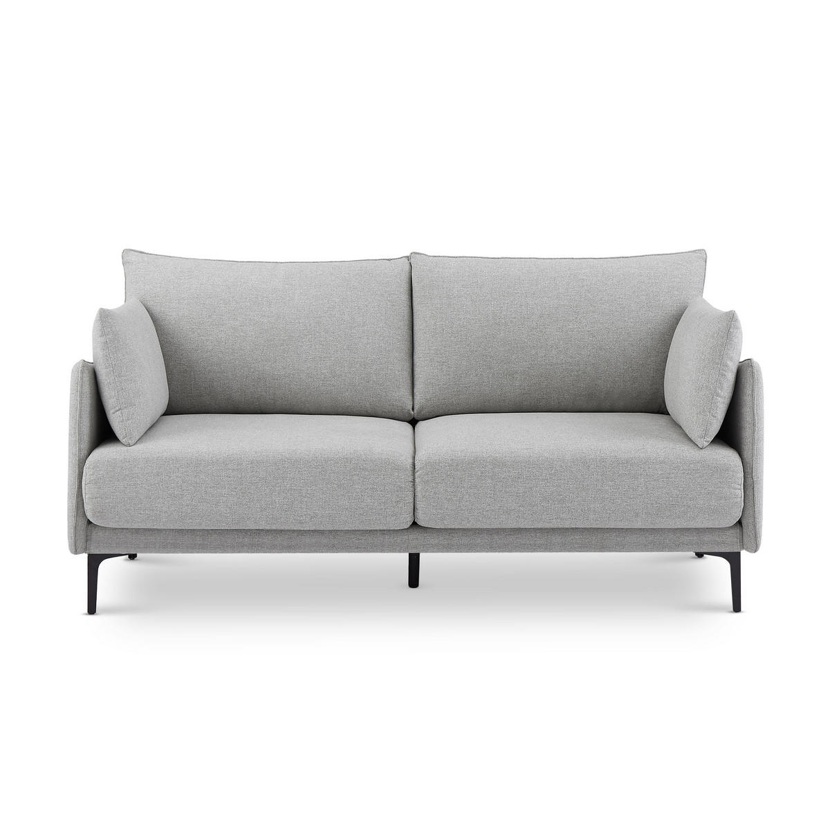 2-SITZER-SOFA Sasha industrielles aus hellgrauem Stoff - Hellgrau/Schwarz, Holzwerkstoff/Textil (173/86/85cm) - Sicaan