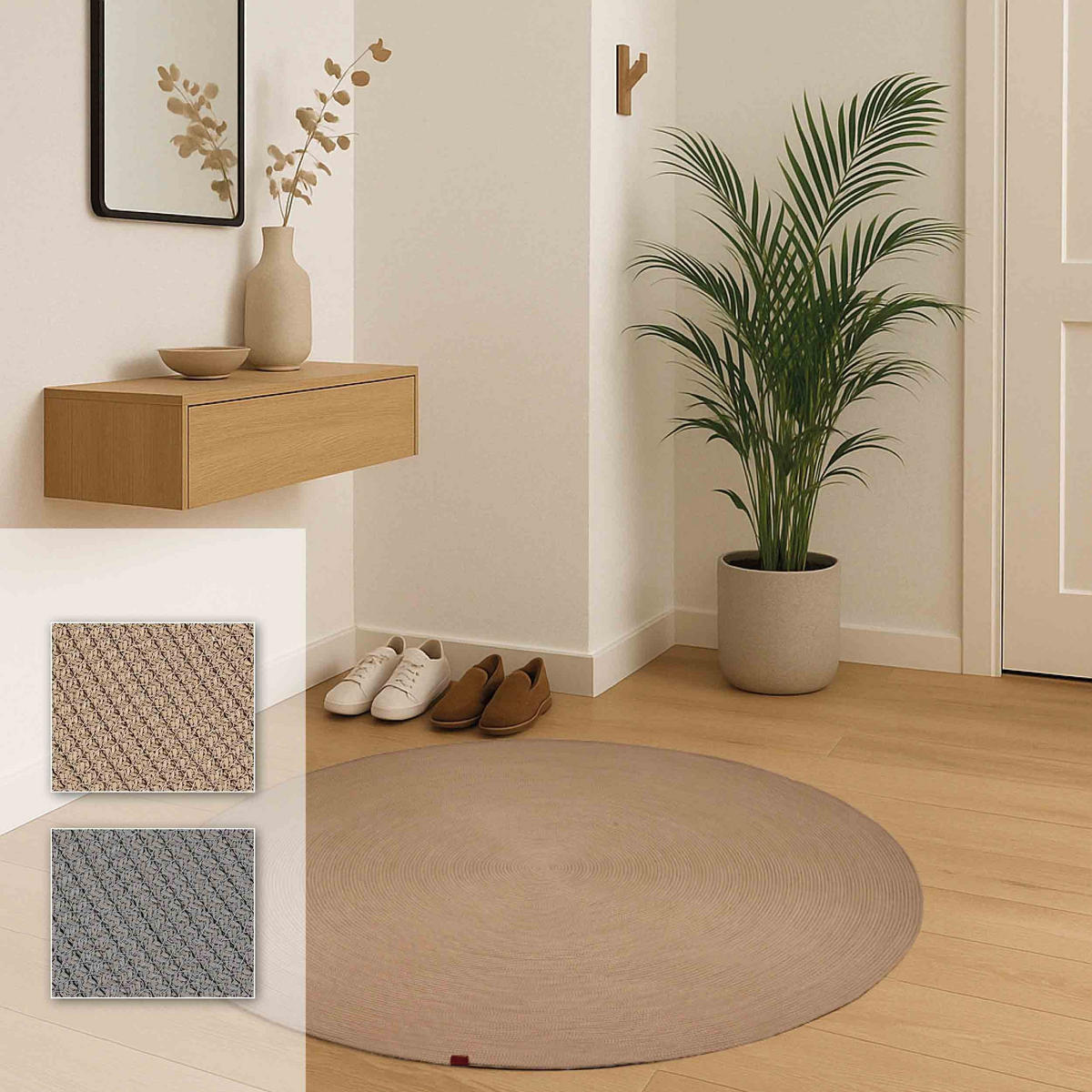 KURZFLORTEPPICH PARIS - Beige, Naturmaterialien/Kunststoff (150/150cm) - Astra