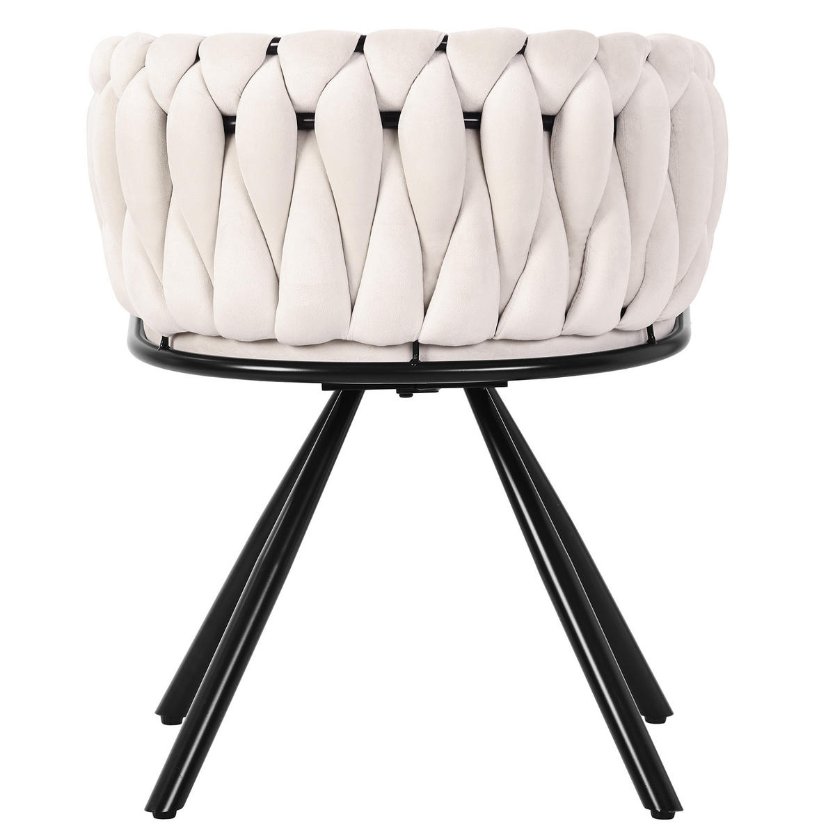 ESSZIMMERSTUHL 6er Samt Drehstuhl Metallbeine Beige Luxus - Beige, Textil (56/71/61cm) - FLIEKS