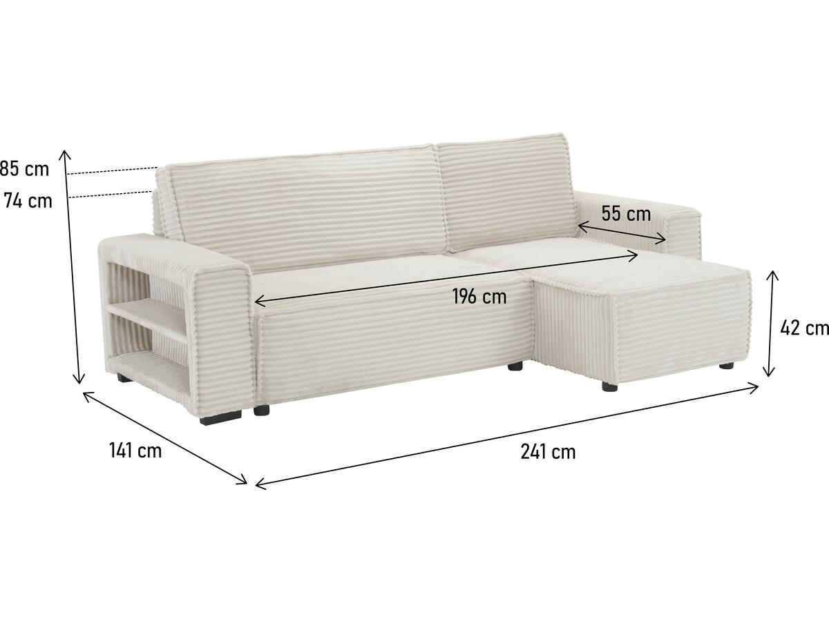 ECKSOFA opera beige - Beige, Textil (141/241cm) - Habitat Garten