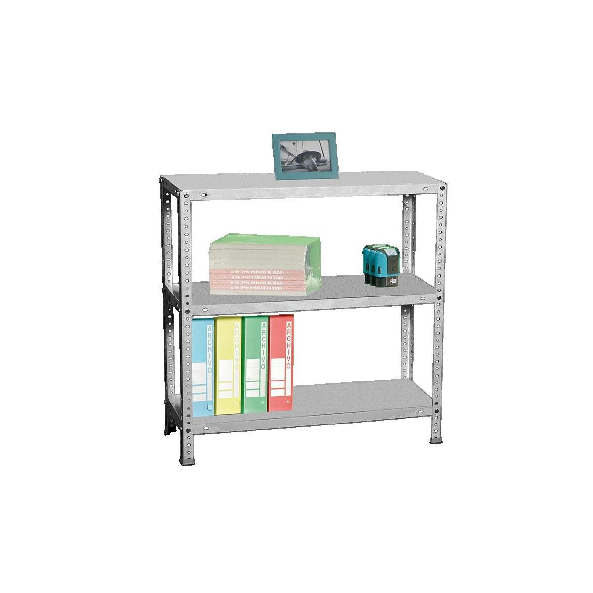 SCHRAUBREGAL PANDA MINI | HxBxT 90x100x40cm | Fachlast 75kg | Verzinkt - Silberfarben, Metall (90/100/40cm) - PROREGAL