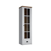 VITRÍNA Léandre Biela a drevo - biela, kompozitné drevo (50.2/198.1/43.3cm) - Petits-meubles