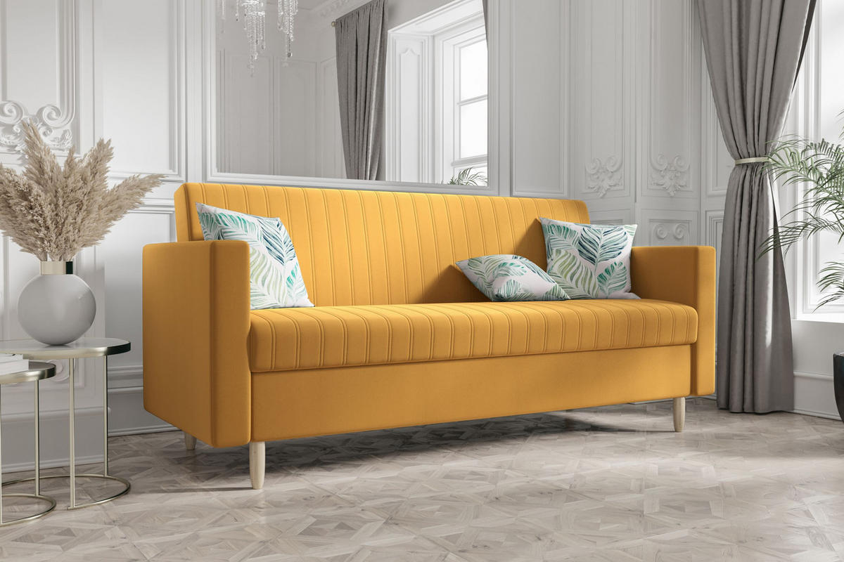 SOFA MELISA mit Schlaffunktion RIVIERA 41 mit Stauraum - Orange, Textil (87/95/216cm) - Bedante