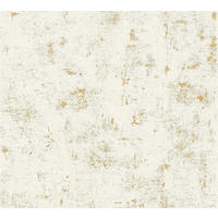 VLIESTAPETEN Blooming, Vintagetapete, weiß, gold - Goldfarben/Weiß, Papier (530/10050cm) - KUNSTLOFT