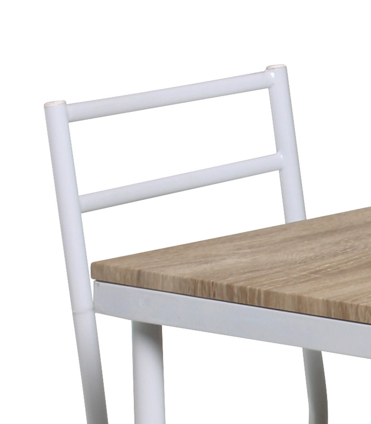 ESSGRUPPE Kölle 3-teilig, Gestell Weiss + Eichedekor, Tisch 80x60cm - Weiß, Holz - TPFGarden