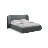 POLSTERBETT mit Bettkasten und Lattenrost 230x215 Grau - Schwarz/Graphitfarben, Kunststoff/Textil (180/200cm) - Makamii