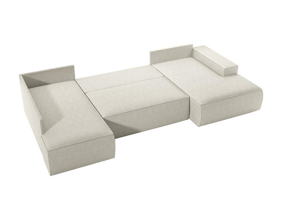SCHLAFSOFA - 8 Personen - samt - beige Amelia - Beige, Textil (349/85/195cm) - Vente-Unique