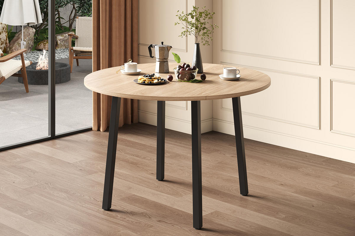 KLAPPTISCH 100 cm beidseitig klappbar DE-39825 Eichenfarbe - Eichefarben, Holzwerkstoff (100/100/75cm) - ComfortXL