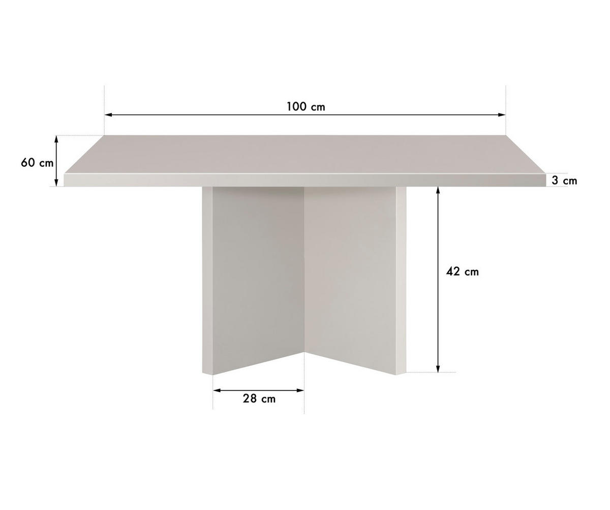 COUCHTISCH mit laminiertem-Platte 3cm stark Taupe 100/60 cm - Beige, Holzwerkstoff (60/100/42cm) - RNT By Really Nice Things