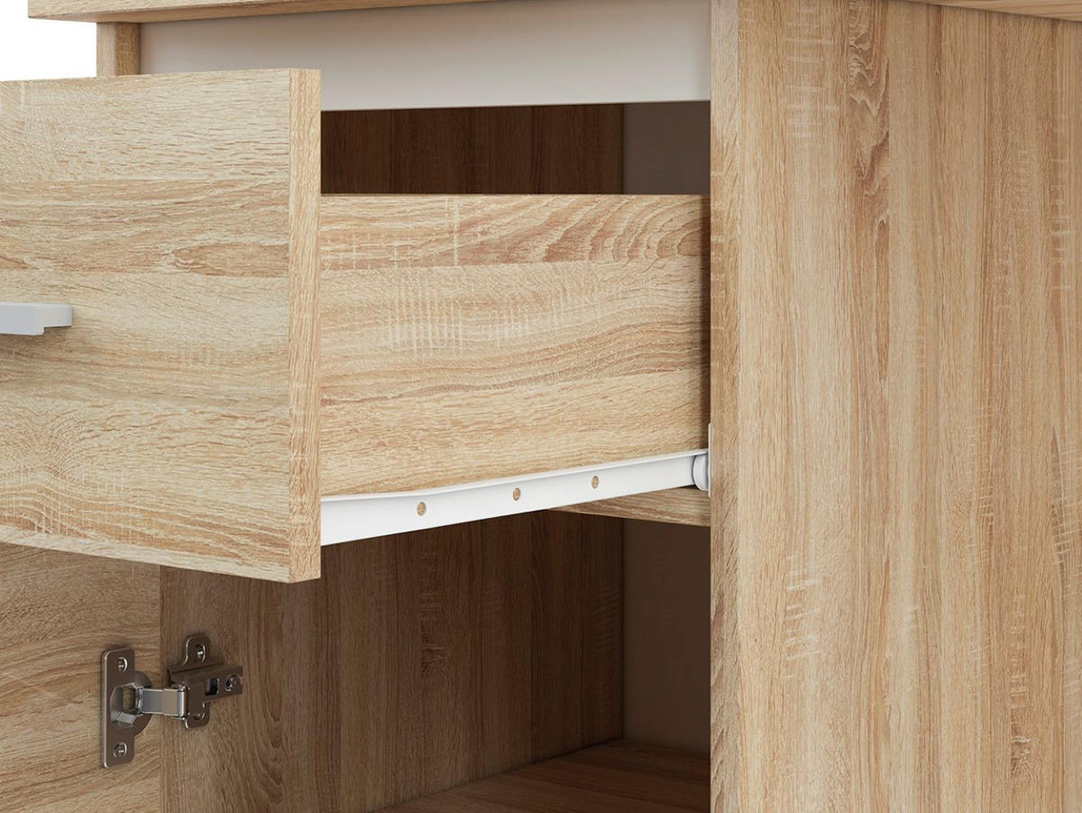 SCHREIBTISCH Avo Sonoma Eiche, Absetzung austauschbar 120 / 55 / 76cm - Braun, Holz/Holzwerkstoff (55/120/76cm) - Feldmann-Wohnen
