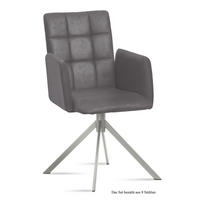ARMLEHNSTUHL (8er-Set) Dorita 52x91x60 Edelstahl/Grau - Edelstahlfarben/Grau, Kunststoff (60/91/52cm) - 58aufmkessel