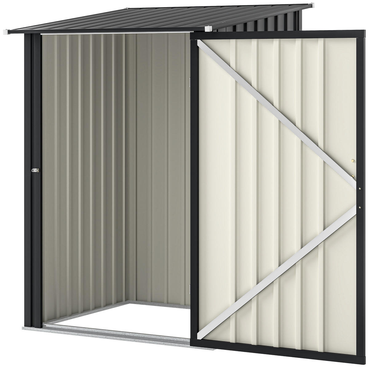 GARTENHAUS aus verzinktem Stahl mit Tür 100 x 104 x 160 cm ,dunkelgrau - Dunkelgrau, Metall (100/160/104cm) - Vallsero