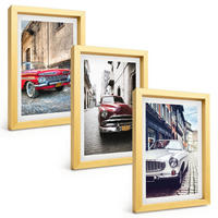BILDER SET 3er Set - 20x30 cm Goldrahmen - Oldtimer in Städten - Goldfarben, Kunststoff (20/30cm) - TULUP