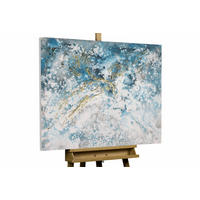 ACRYLBILD HANDGEMALT 100/75 cm - Blau/Weiß, Holz/Textil (1.78/75cm) - KUNSTLOFT