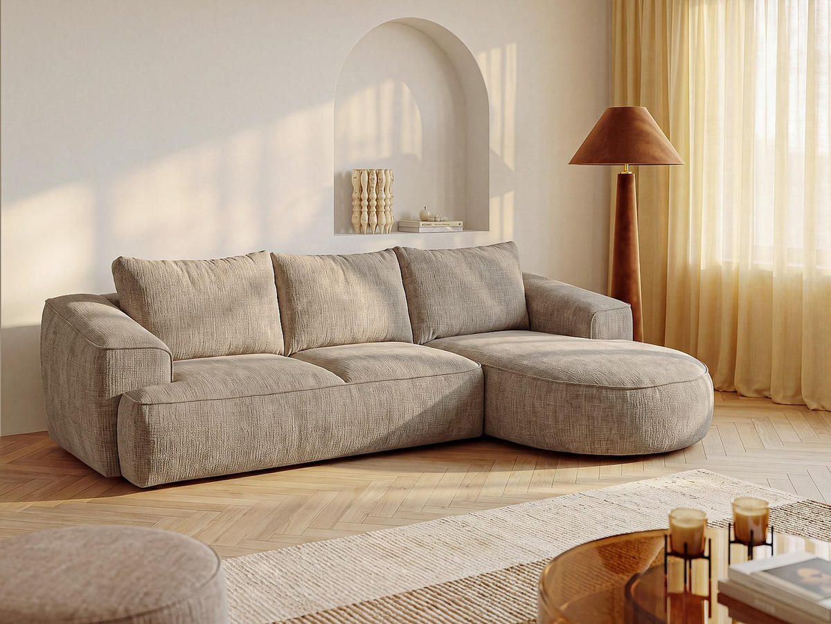SOFA - 5 Personen - stoff - taupe Licanu - Taupe, Kunststoff/Textil (273/85.5/164cm) - Vente-Unique