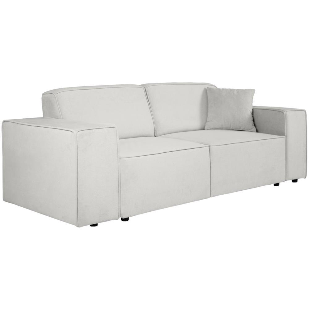 3-SITZER SOFA Pedro ohne Schlaffunktion hellbeige - Beige/Schwarz, Textil (215/75/88cm) - Beautysofa
